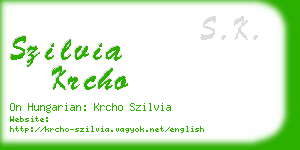 szilvia krcho business card